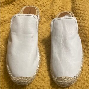 Patricia Green Allison White Leather Espadrille Mules size 38